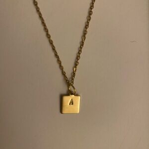 Letter A Initial Pendant Necklace